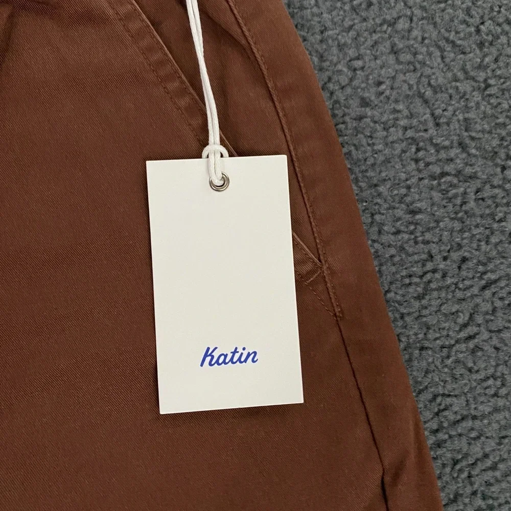 Katin Pipeline Pant size Small Mahogany Brown Elastic Waist Drawstring Chino
